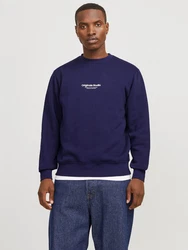 Jack & Jones Sweatshirt Relaxed Fit JORVESTERBRO 6020 Dunkelblau/Blau