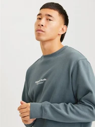 Jack & Jones Sweatshirt Relaxed Fit JORVESTERBRO 6020 dunkelgrau/wei