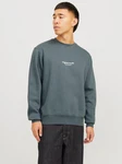 Jack & Jones Sweatshirt Relaxed Fit JORVESTERBRO 6020 dunkelgrau/wei