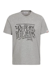 Replay T-Shirt Grau/Rot/Dunkelgrau