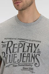 Replay T-Shirt Grau/Rot/Dunkelgrau