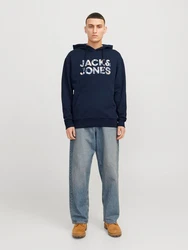 Jack & Jones Kapuzensweatshirt JJEBRYAN CORP LOGO SWEAT HOOD marine/royalblau/pastellorange/weiß