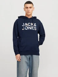 Jack & Jones Kapuzensweatshirt JJEBRYAN CORP LOGO SWEAT HOOD marine/royalblau/pastellorange/weiß
