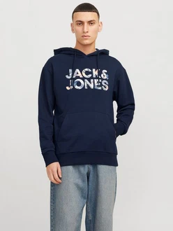 Jack & Jones Kapuzensweatshirt JJEBRYAN CORP LOGO SWEAT HOOD marine/royalblau/pastellorange/weiß Jack & Jones Kapuzensweatshirt JJEBRYAN CORP LOGO SWEAT HOOD marine/royalblau/pastellorange/weiß