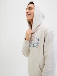 Jack & Jones Kapuzensweatshirt JJEBRYAN CORP LOGO SWEAT HOOD Khaki/Beige/Braun/Grau
