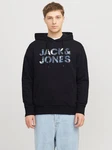 Jack & Jones Kapuzensweatshirt JJEBRYAN CORP LOGO SWEAT HOOD Dunkelblau/Schwarz/Hellblau