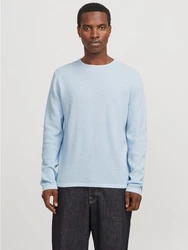 Jack & Jones Rundhalspullover JJEGEORGE KNIT CREW NECK Blau/Hellblau