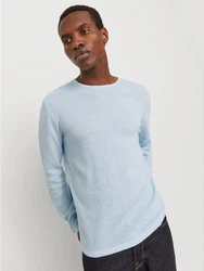 Jack & Jones Rundhalspullover JJEGEORGE KNIT CREW NECK Blau/Hellblau