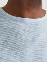 Jack & Jones Rundhalspullover JJEGEORGE KNIT CREW NECK Blau/Hellblau