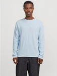 Jack & Jones Rundhalspullover JJEGEORGE KNIT CREW NECK Blau/Hellblau
