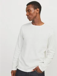 Jack & Jones Rundhalspullover JJEGEORGE KNIT CREW NECK Grau/Weiß/Creme/Khaki/Hellgrau