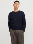 Jack & Jones Rundhalspullover JJEGEORGE KNIT CREW NECK Dunkelblau/Braun
