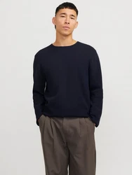 Jack & Jones Rundhalspullover JJEGEORGE KNIT CREW NECK Dunkelblau/Braun
