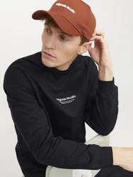 Jack & Jones Langarmshirt JORVESTERBRO TEE LS CREW NECK schwarz/weiß