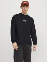 Jack & Jones Langarmshirt JORVESTERBRO TEE LS CREW NECK schwarz/weiß
