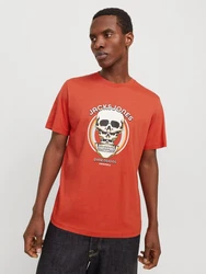 Jack & Jones T-Shirt JORANATOMY SKULL TEE SS CREW NECK Rot/Orange