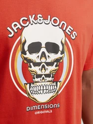 Jack & Jones T-Shirt JORANATOMY SKULL TEE SS CREW NECK Rot/Orange