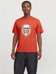 Jack & Jones T-Shirt JORANATOMY SKULL TEE SS CREW NECK Rot/Orange