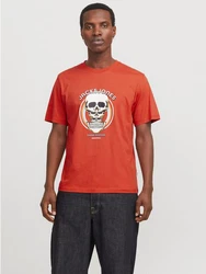 Jack & Jones T-Shirt JORANATOMY SKULL TEE SS CREW NECK Rot/Orange