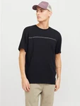 Jack & Jones T-Shirt JCOFUSION FULL BRANDING TEE SS CREW NOOS Schwarz/Dunkelblau/Beige