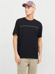 Jack & Jones T-Shirt JCOFUSION FULL BRANDING TEE SS CREW NOOS Schwarz/Dunkelblau/Beige