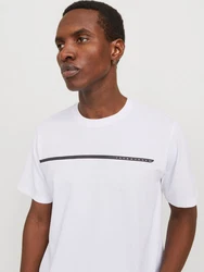 Jack & Jones T-Shirt JCOFUSION FULL BRANDING TEE SS CREW NOOS Weiß/Creme