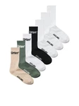 JACK & JONES Socken 'JACUrbn' Tennis Socks 7 Pack dunkelbeige/grün/schwarz/weiß