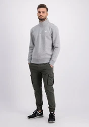 Alpha Industries Sweater Half Zip SL Grau/Hellgrau