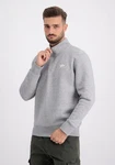 Alpha Industries Sweater Half Zip SL Grau/Hellgrau