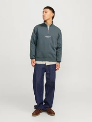 Jack & Jones Sweatshirt JORVESTERBRO SWEAT QUARTER ZIP HN NOOS Grau/Hellgrau/Dunkelblau/Dunkelgrau/Dunkelgrün
