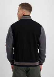 Alpha Industries Sweater Varsity Sweat Jacket Schwarz/Hellgrau/Dunkelgrau/Hellblau/Grau
