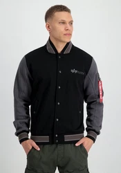 Alpha Industries Sweater Varsity Sweat Jacket Schwarz/Hellgrau/Dunkelgrau/Hellblau/Grau
