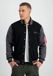 Alpha Industries Sweater Varsity Sweat Jacket Schwarz/Hellgrau/Dunkelgrau/Hellblau/Grau