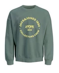 Jack & Jones Sweatshirt JJSIMON SWEAT CREW NECK Dunkelgrün/Grün/Neonfarben