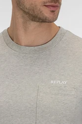 Replay T-Shirt mit Brusttasche Grau/Khaki/Braun/Beige/Hellgrau