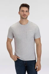 Replay T-Shirt mit Brusttasche Grau/Hellgrau
