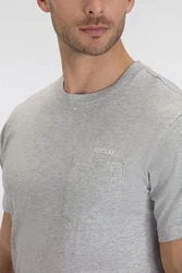Replay T-Shirt mit Brusttasche Grau/Hellgrau