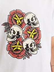 Jack & Jones T-Shirt JORANATOMY SKULL TEE SS CREW NECK Weiß/Creme/Schwarz
