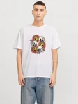 Jack & Jones T-Shirt JORANATOMY SKULL TEE SS CREW NECK Weiß/Creme/Schwarz