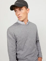 JACK & JONES Herren JJEBASIC Sweat Crew Neck NOOS 12181903 Grau/Hellgrau/Dunkelgrau