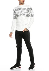 RedBridge Strickpullover Stilvoll und warm Hochwertiges Verarbeitung Weiß/Schwarz/Creme