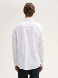TOM TAILOR Hemd mit Logo-Stickerei Weiß/Creme