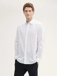 TOM TAILOR Hemd mit Logo-Stickerei Weiß/Creme