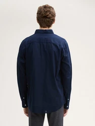 TOM TAILOR Hemd mit Logo-Stickerei Dunkelblau/Hellblau/Blau