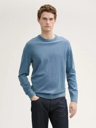 TOM TAILOR Strickpullover Grau/Blau/Hellblau