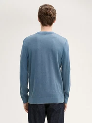 TOM TAILOR Strickpullover Grau/Blau/Hellblau
