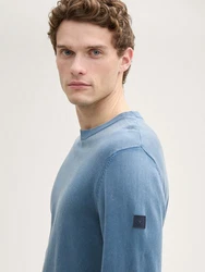 TOM TAILOR Strickpullover Grau/Blau/Hellblau
