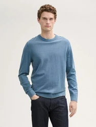 TOM TAILOR Strickpullover Grau/Blau/Hellblau
