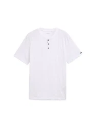 TOM TAILOR Henley T-Shirt Weiß/Creme