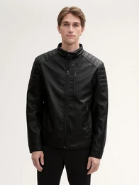 Lederimitatjacke Bikerjacke aus Kunstleder